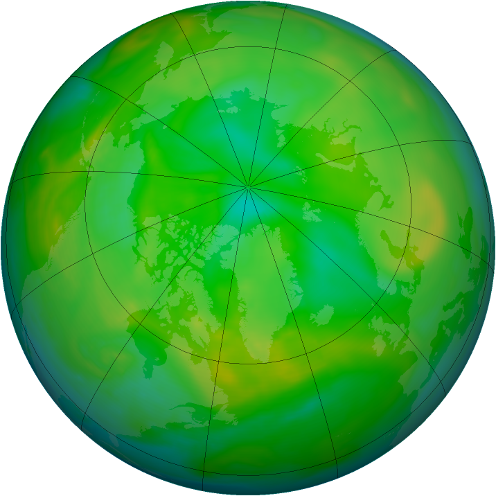 Arctic ozone map for 30 June 2005